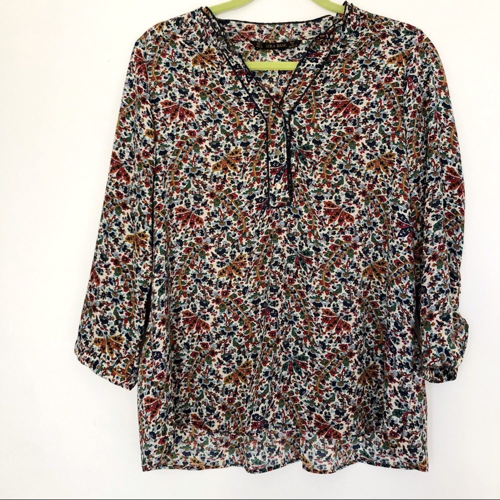 Zara Floral Print Blouse
